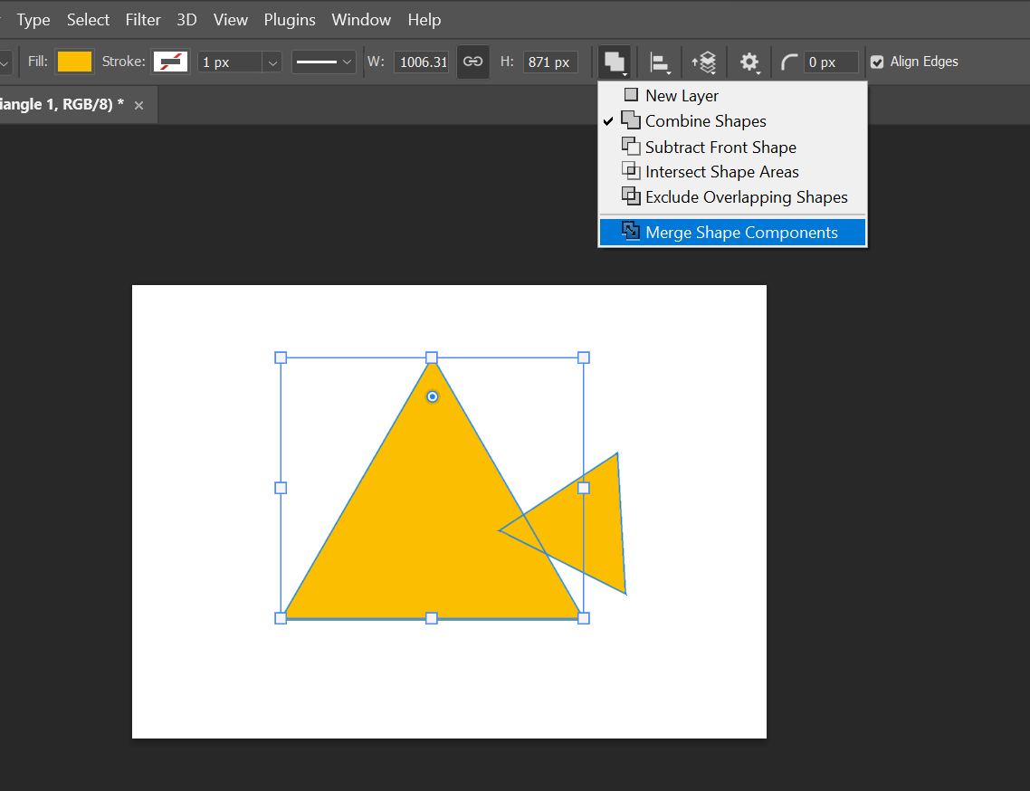 Creating two vector shapes to merge in Photoshop.