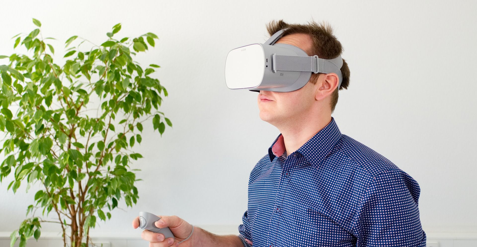 man using VR headset