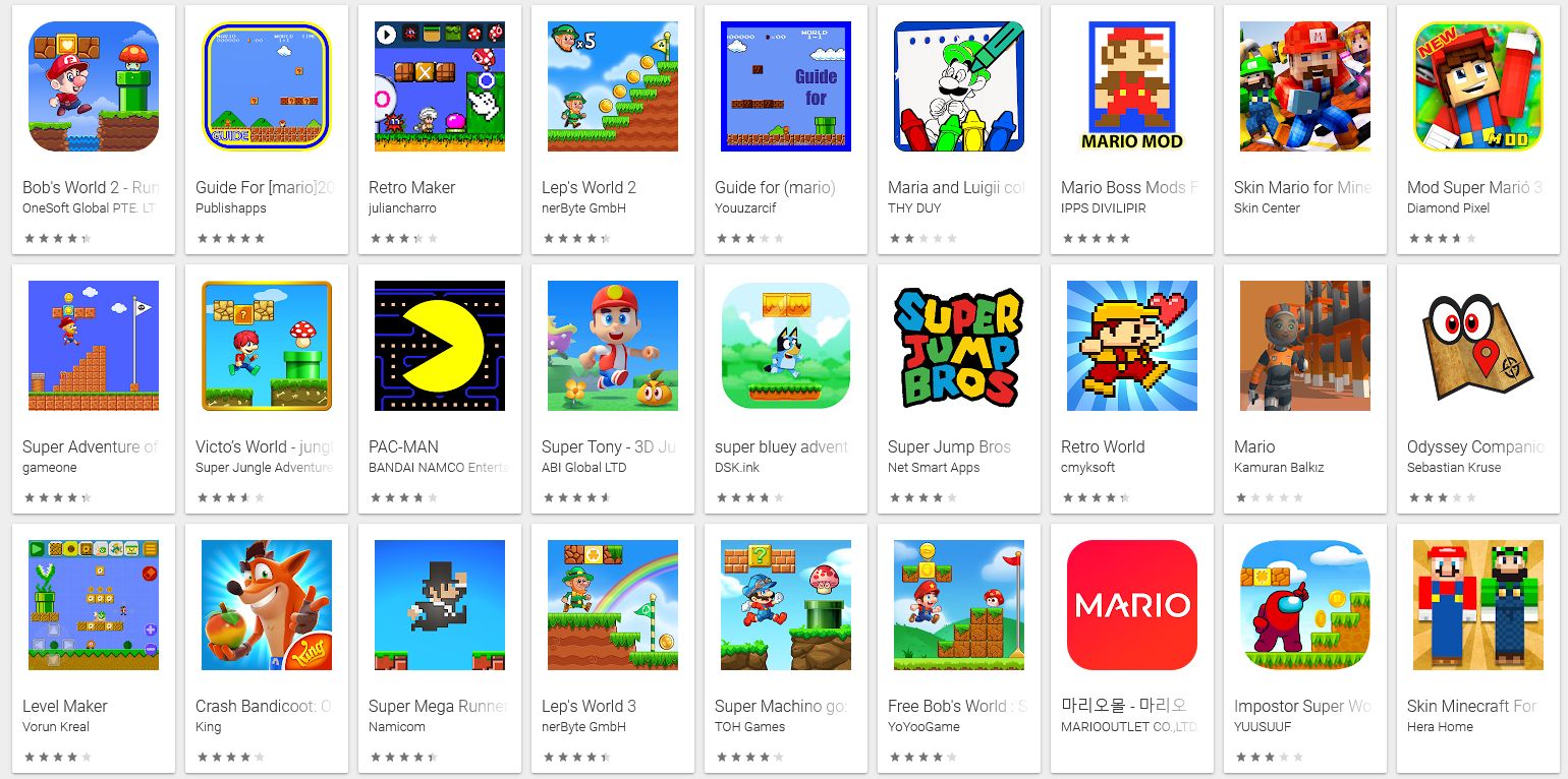 mario apps on google play store