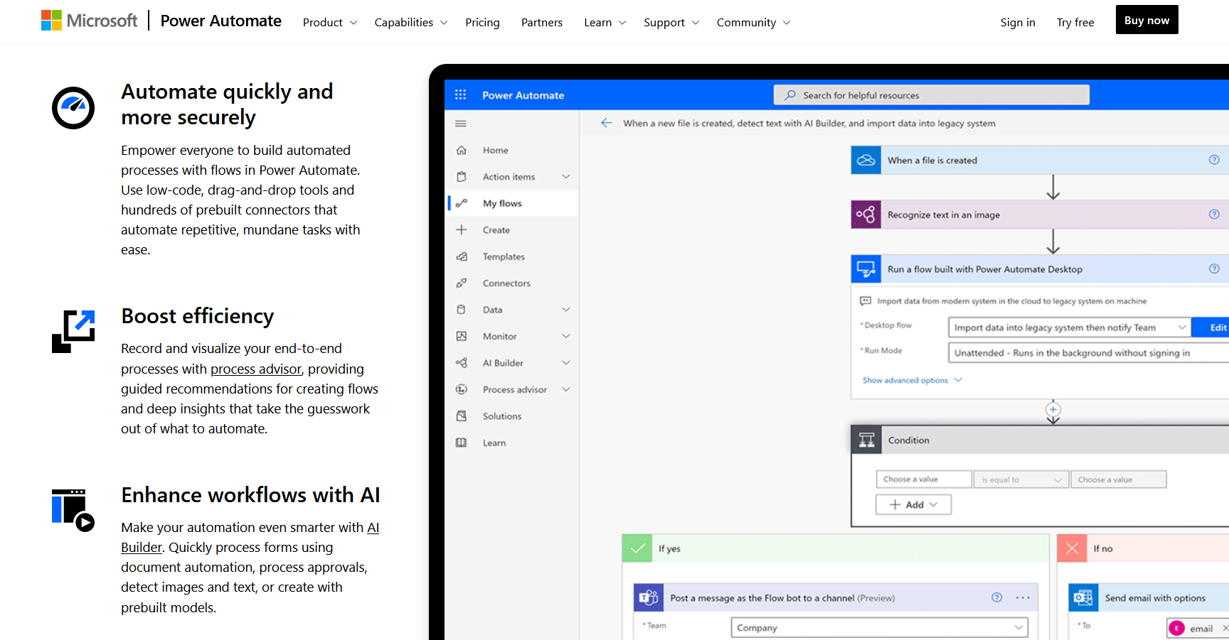 Microsoft Power Automate RPA Software Features