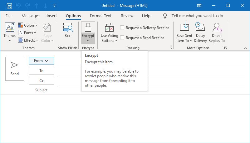 outlook encrypt email