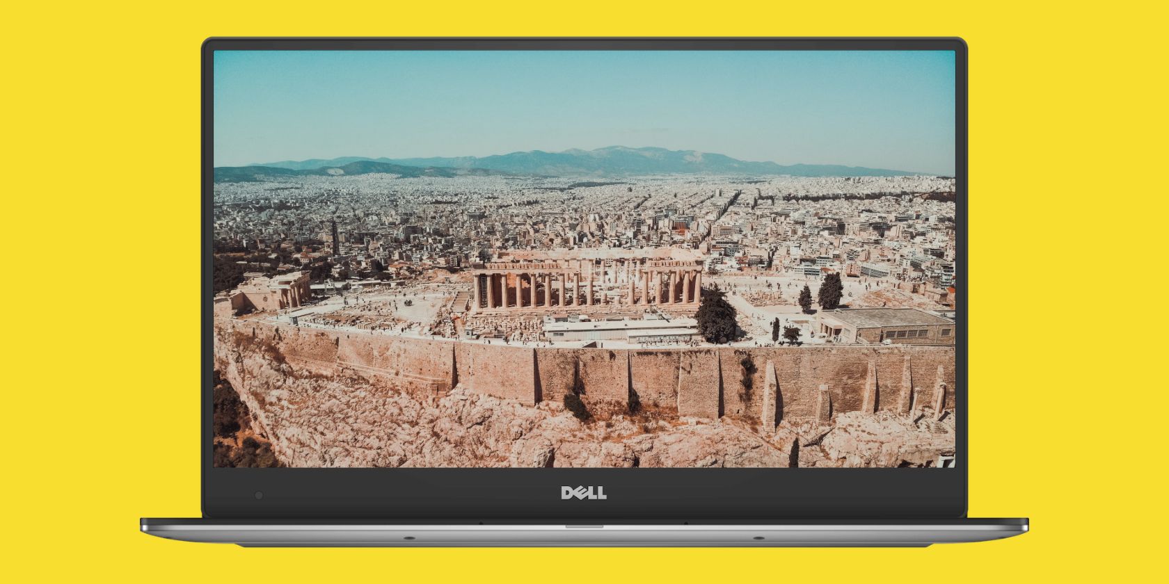Laptop screen displaying Parthenon Image