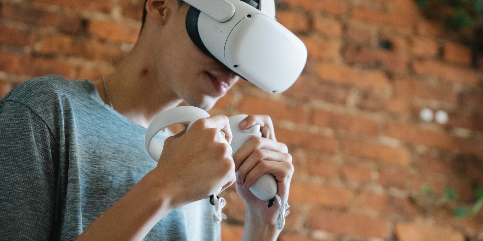person wearing virtual reality headset
