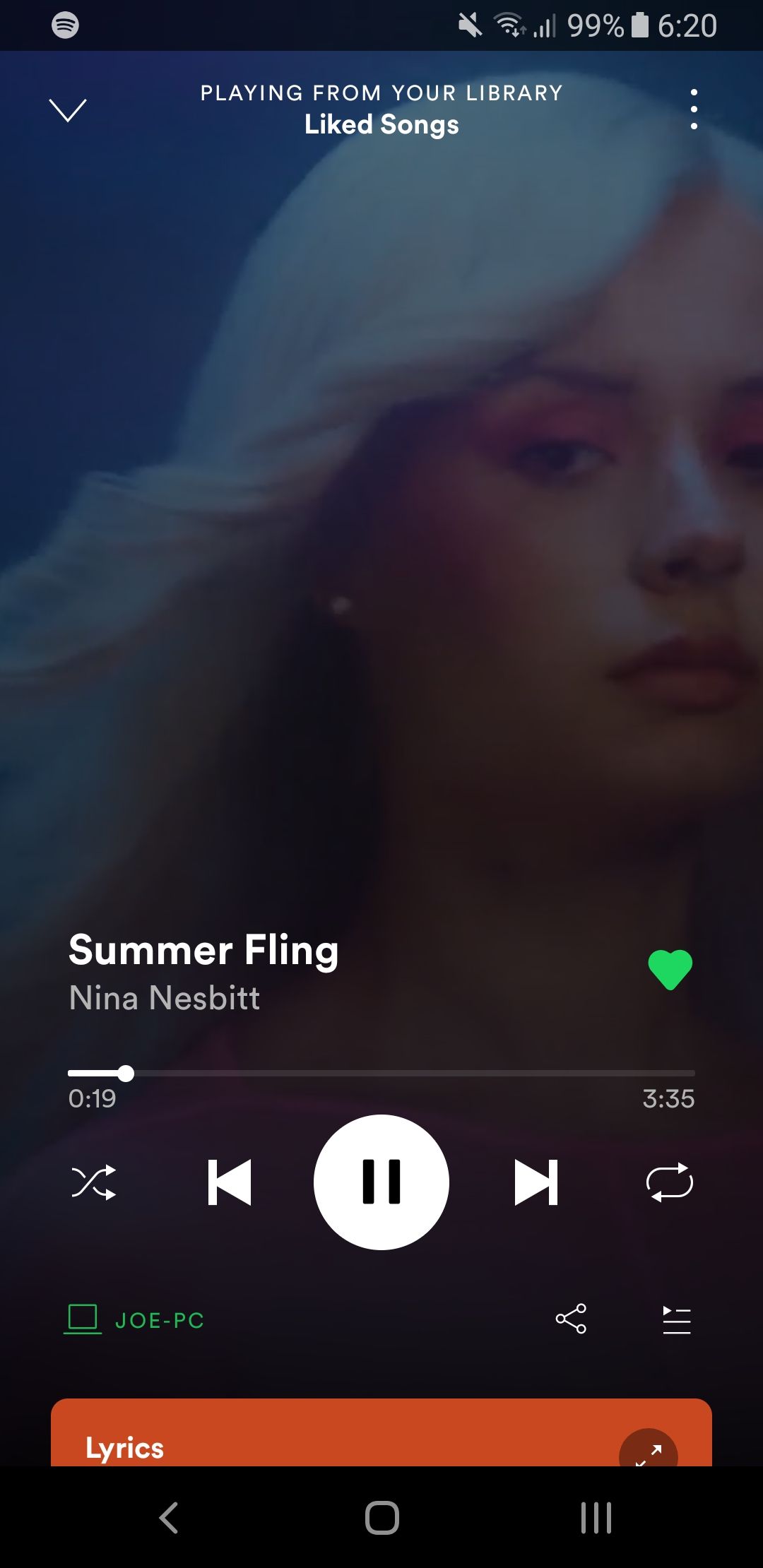 playing a song on spotify mobile
