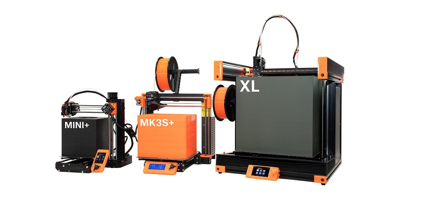 Prusa XL compared to existing Prusa range of printers.