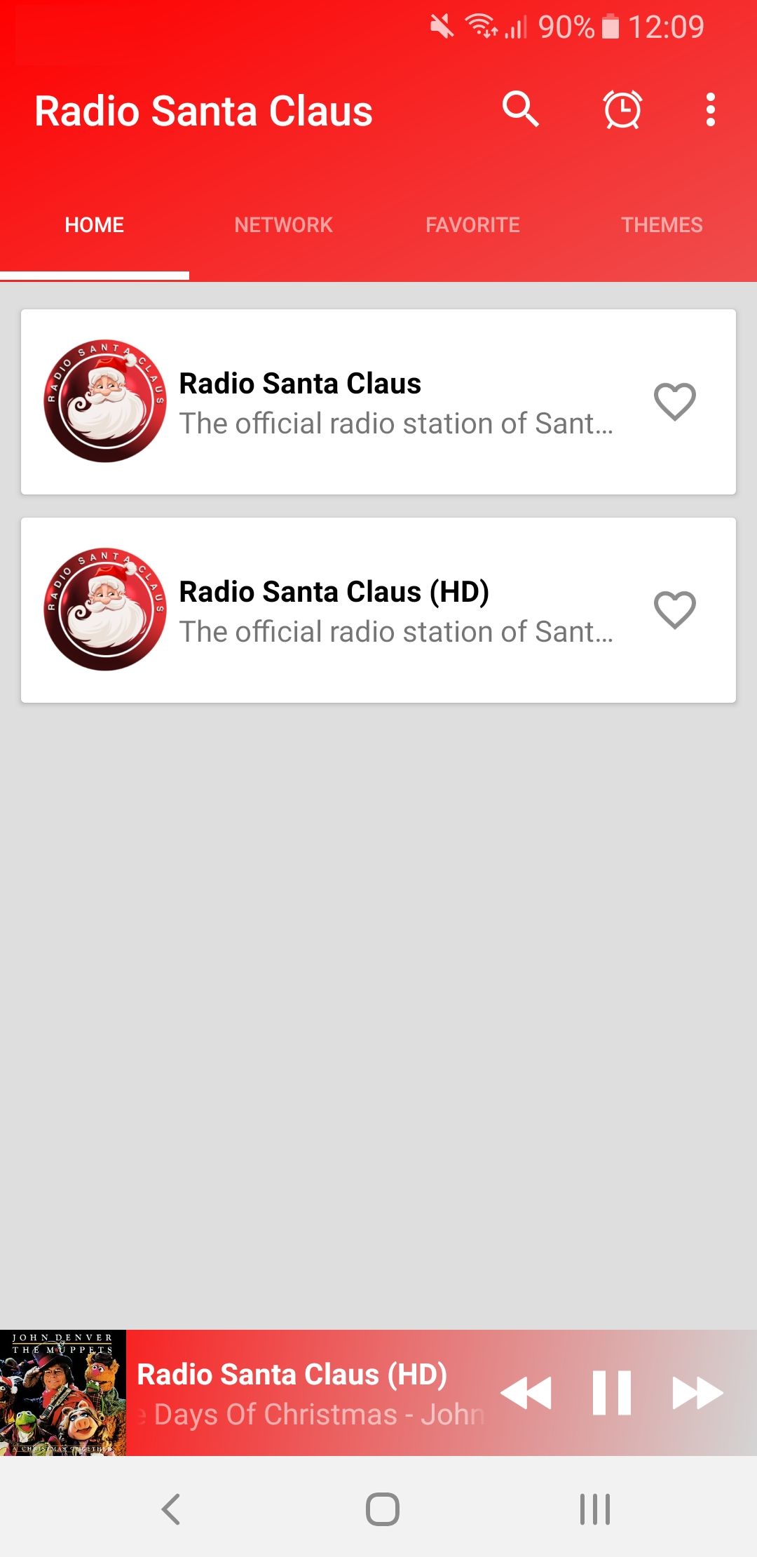radio santa claus main menu