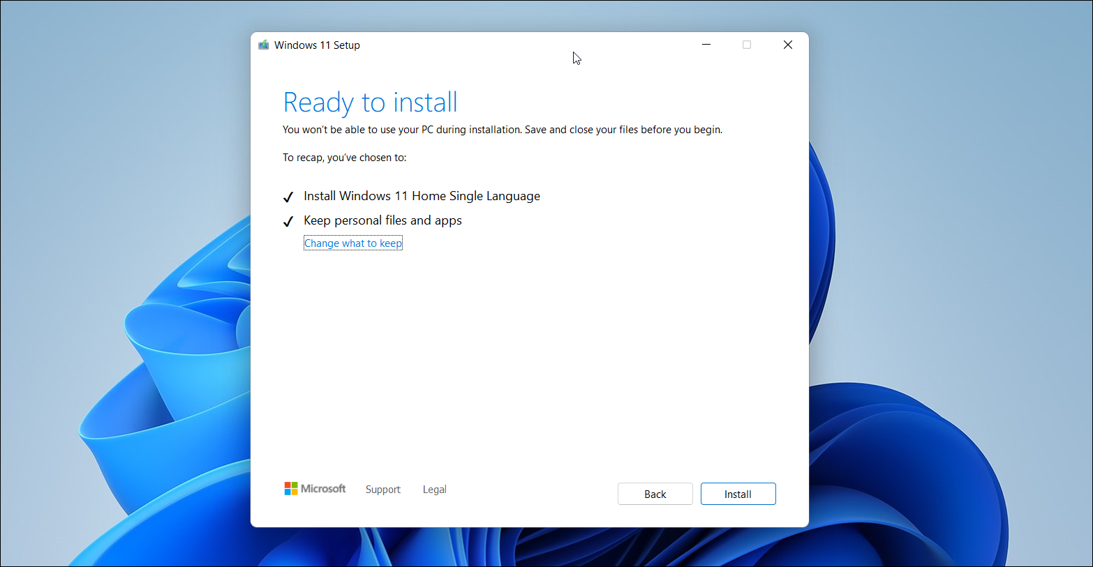ready to install Windows 11
