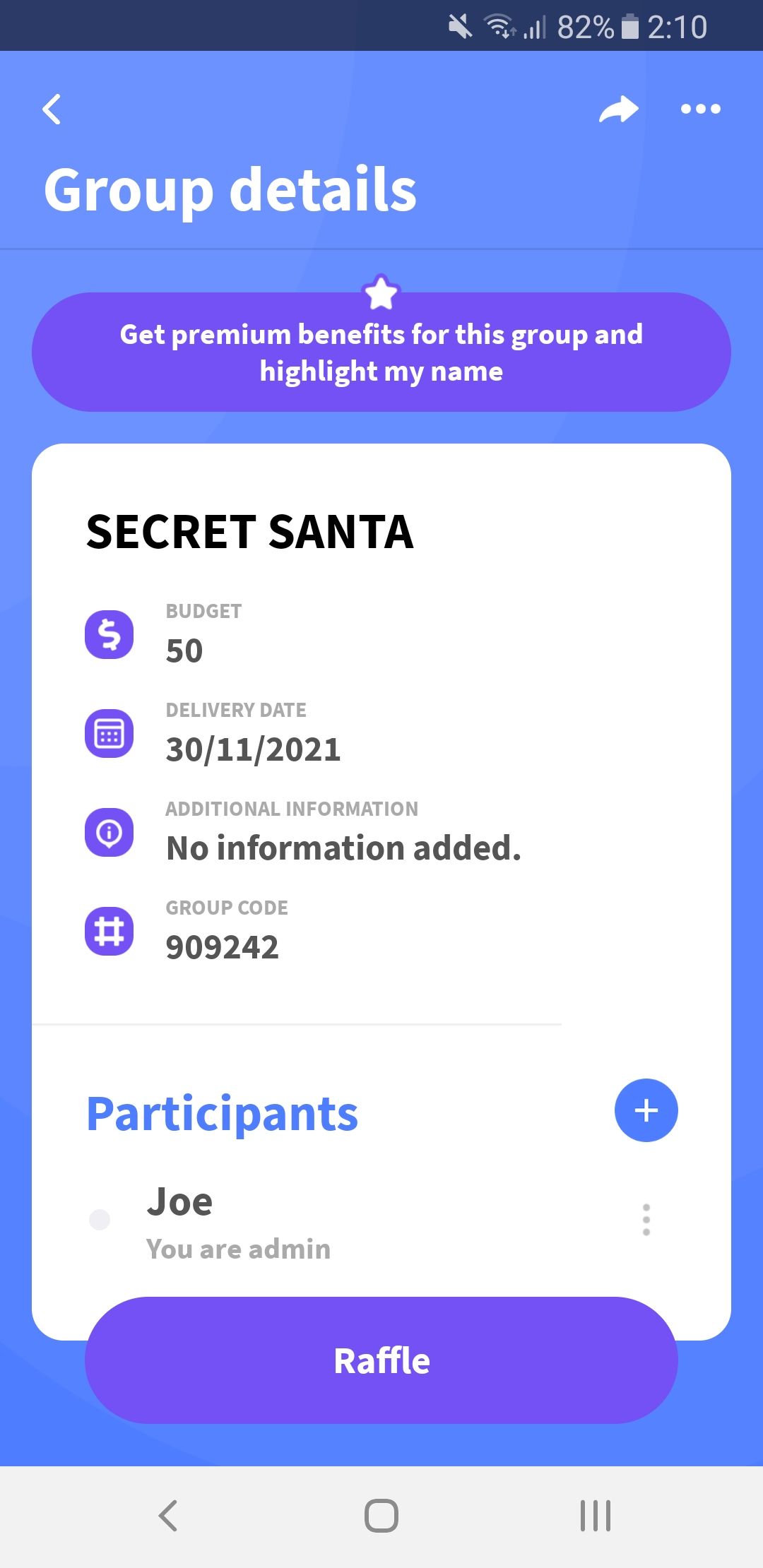 secret santa 22 group details
