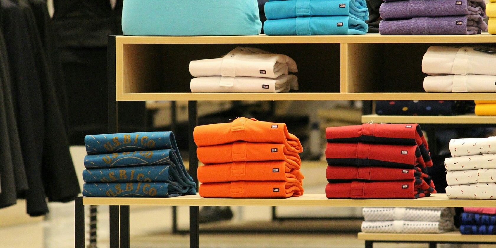 Photo of shirts in a store