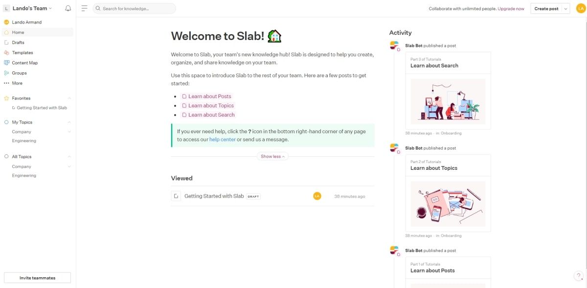 Screenshot of Slab