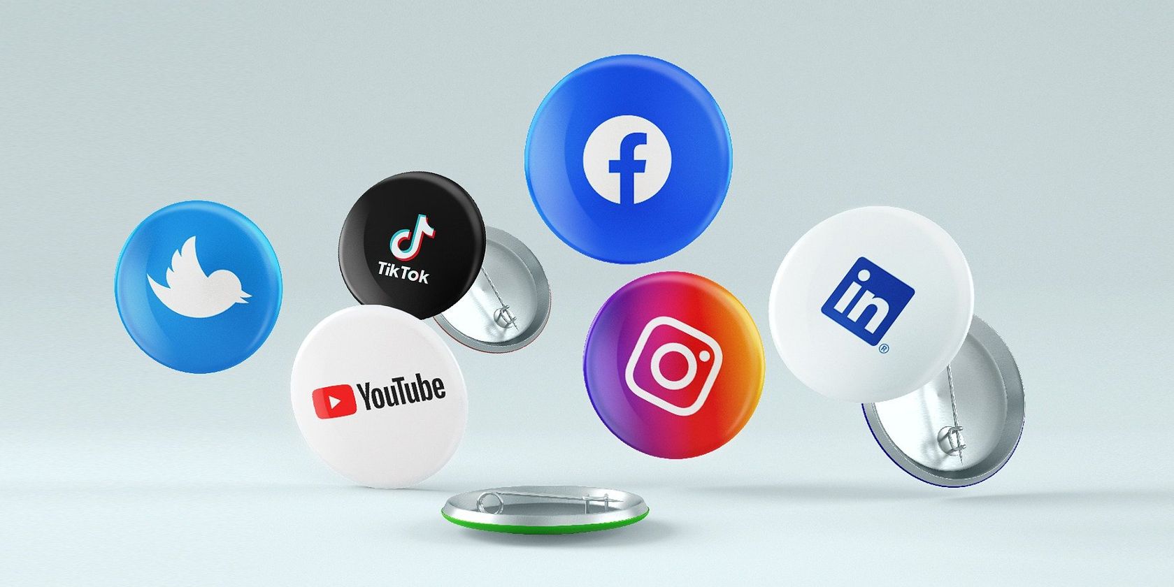 social media icons on badges