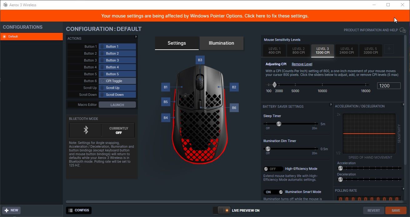 steelseriesgg rgb options aerox 3 mouse
