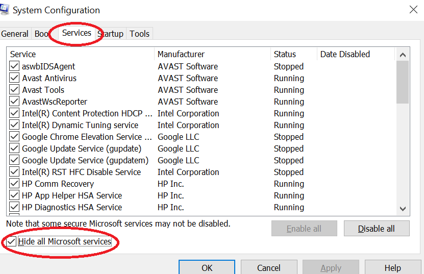 cấu hình hệ thông