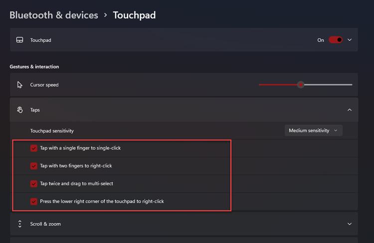 ویژگیهای تاچ پد و نحوه استفاده از آن در ویندوز 11 3 taps menu.png?q=50&fit=crop&w=750&dpr=1