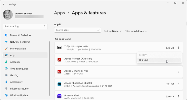 6 روش حذف برنامه های built-in و third-party از ویندوز 11 11 uninstall windows 11 app settings.png?q=50&fit=crop&w=767&dpr=1