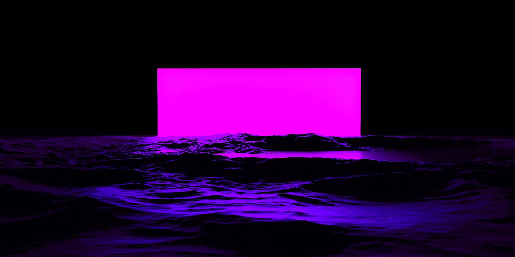 A magenta screen rising from the void.