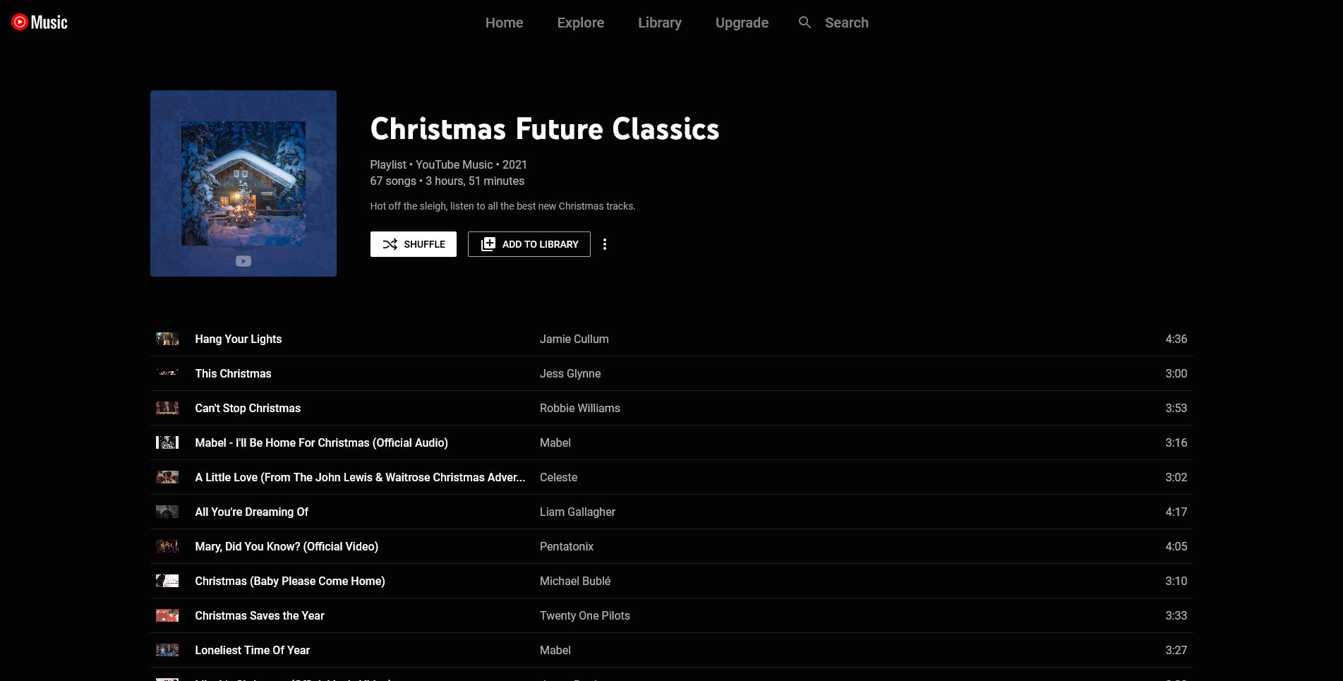 youtube music christmas future classics