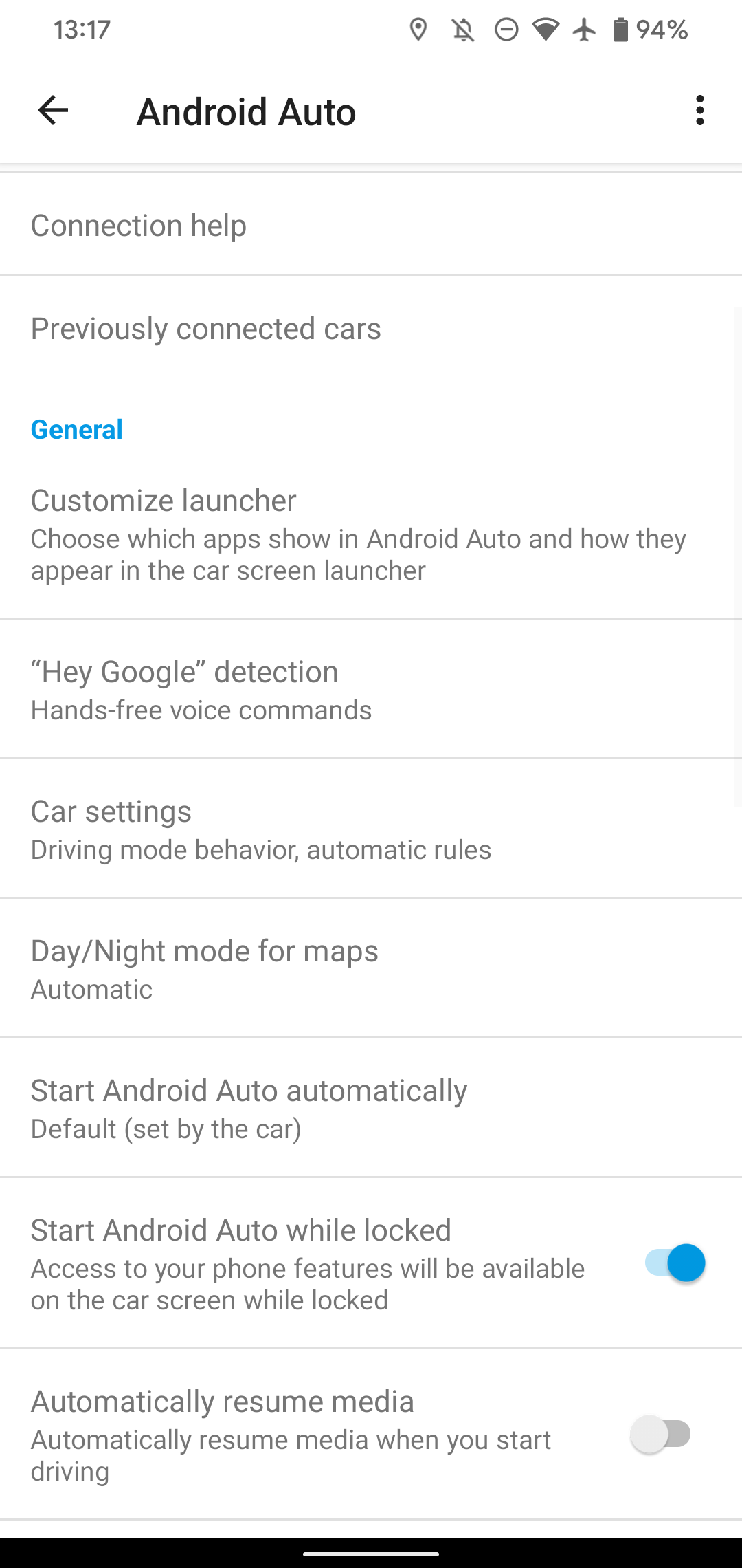 Android automatic settings