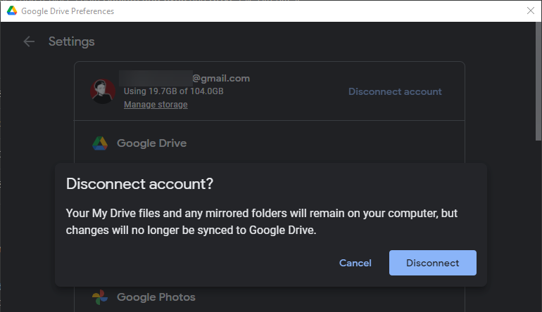 Putuskan Akun Google Drive