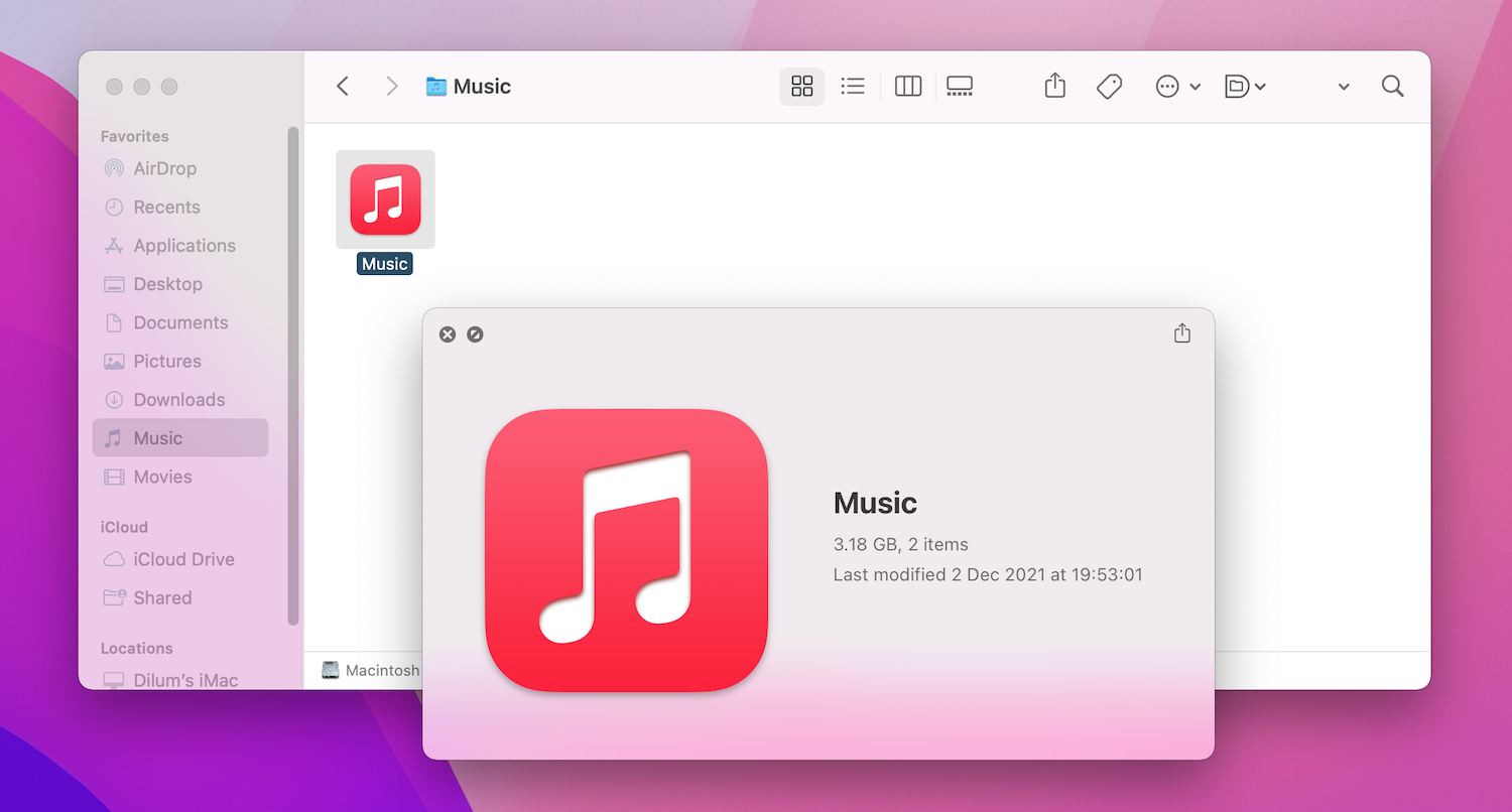 نماد پوشه موسیقی با لوگوی Apple Music.