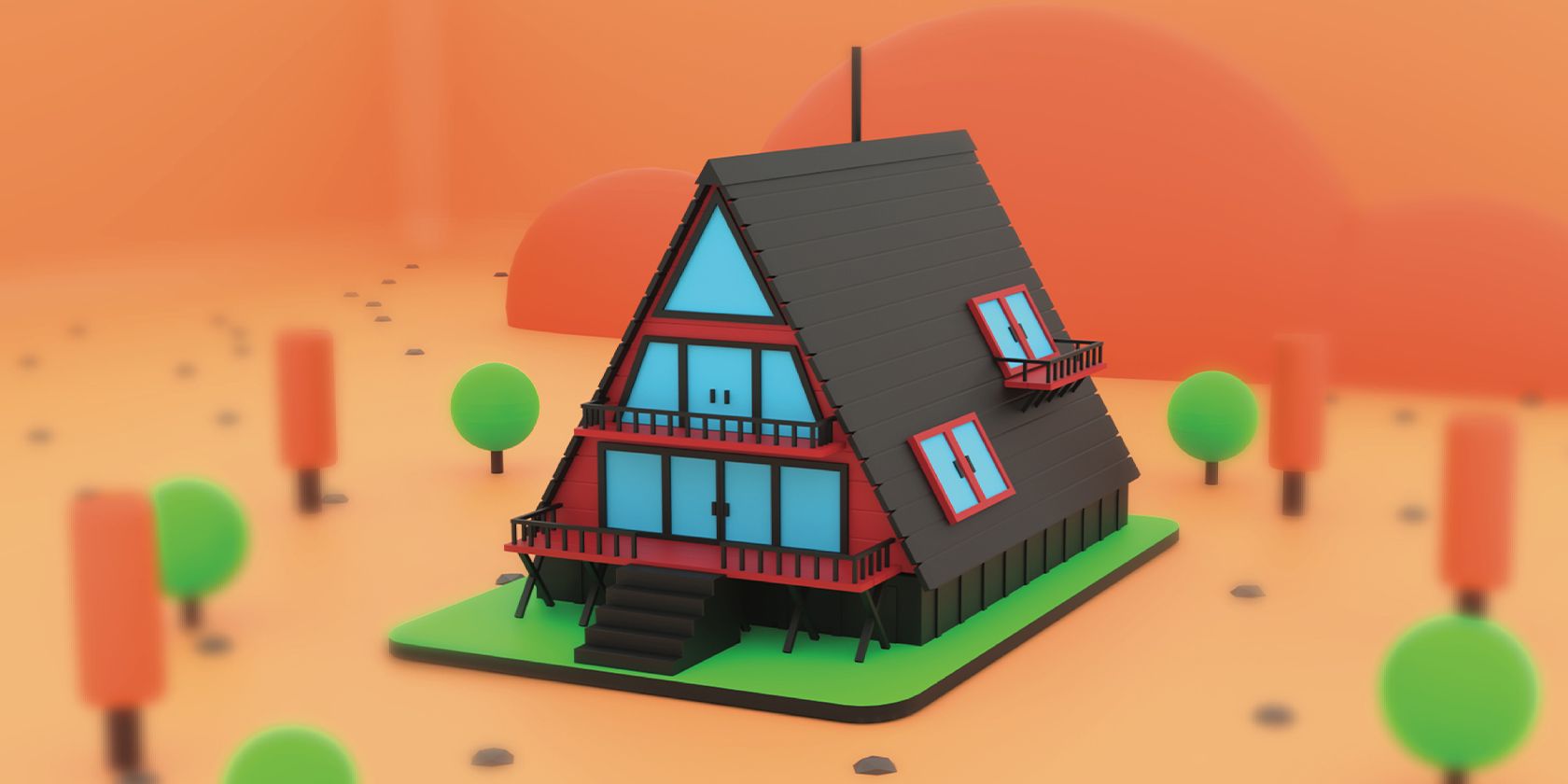 3d house built in cad