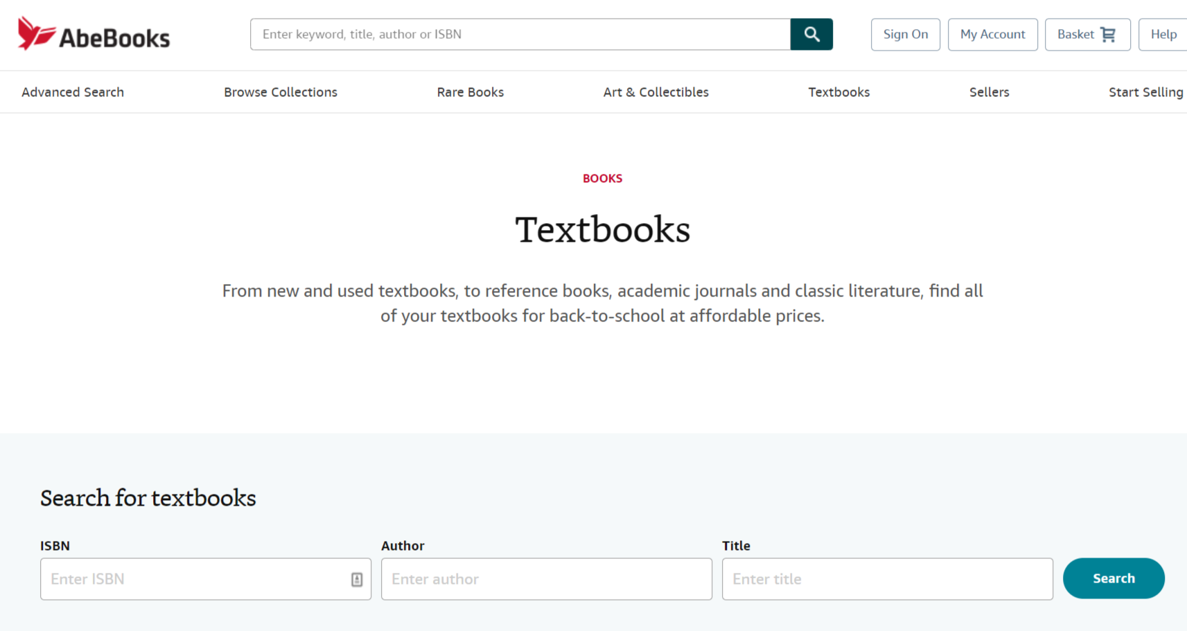 New and used textbooks on AbeBooks