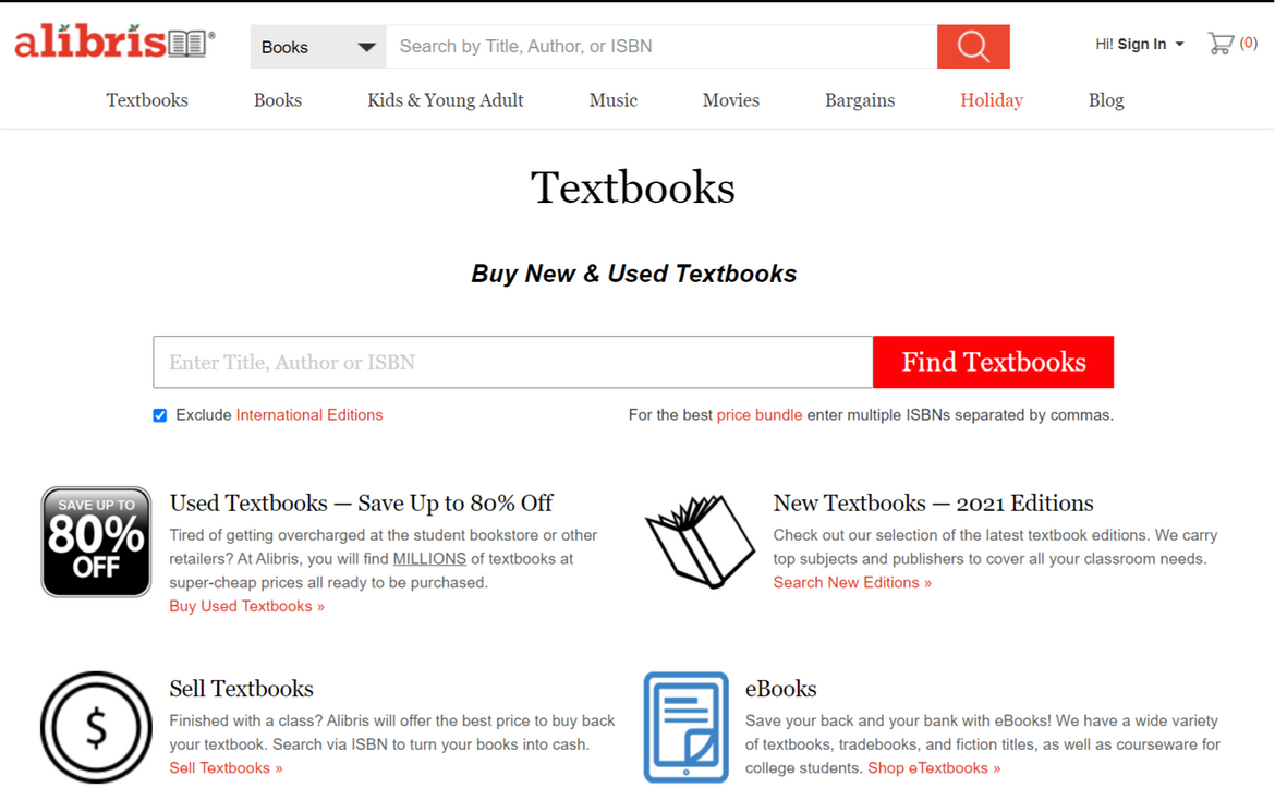 New and used textbooks online