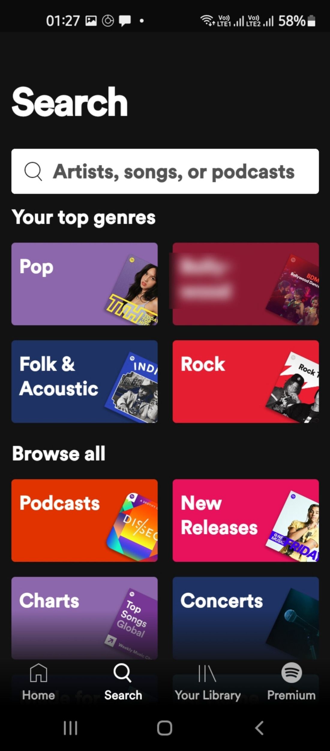 Search functionality in Spotify