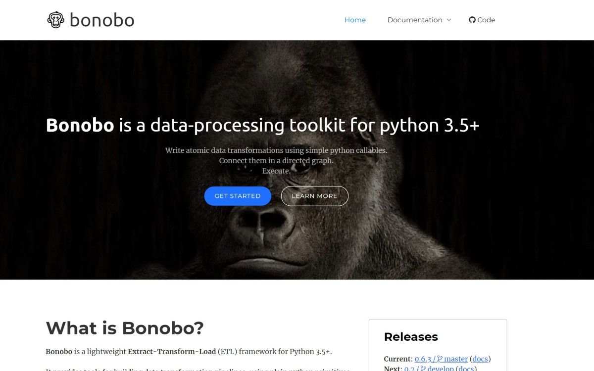 Bonobo website interface