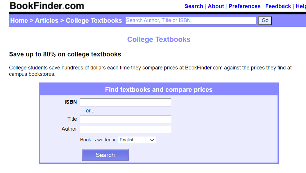 Online textbook websites