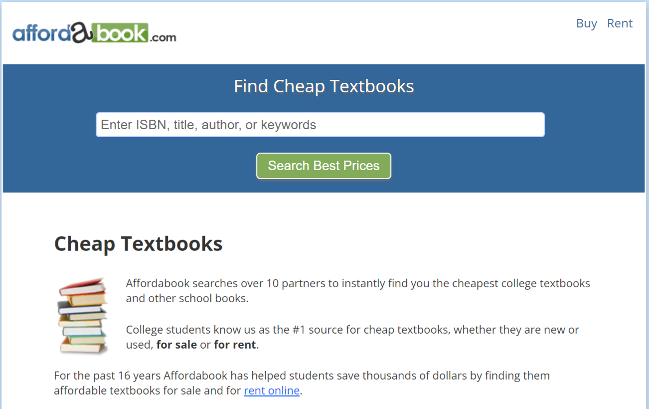 Buy cheap textbooks for college