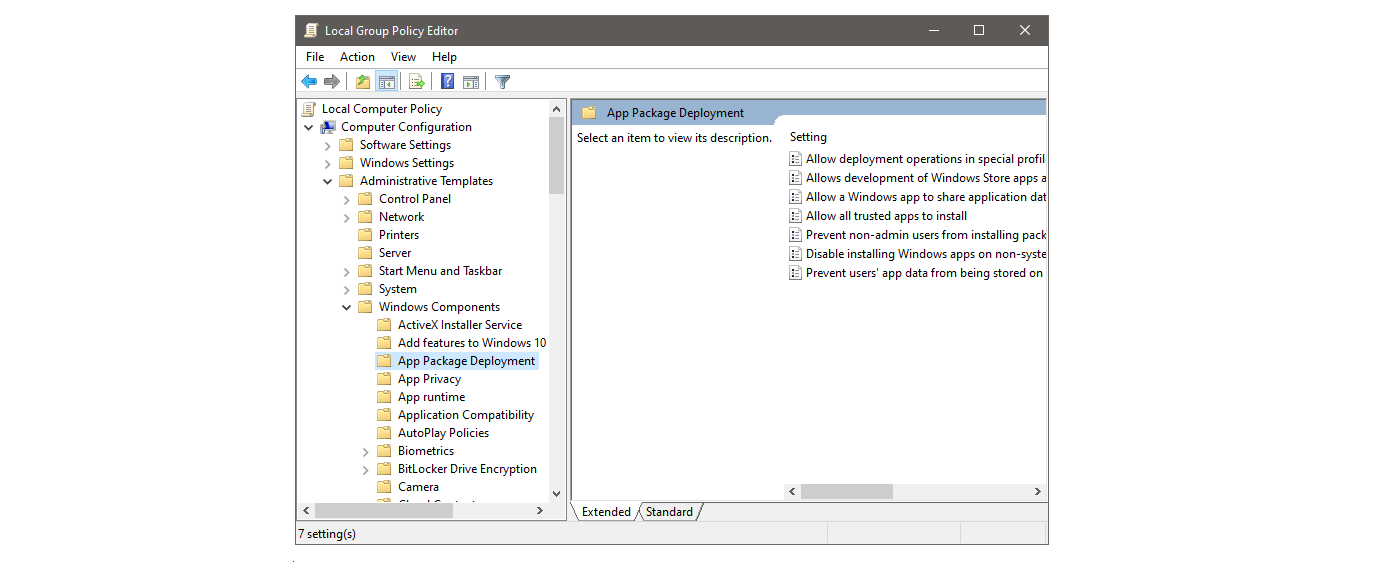 Changing Settings in Local Group Policy Editor