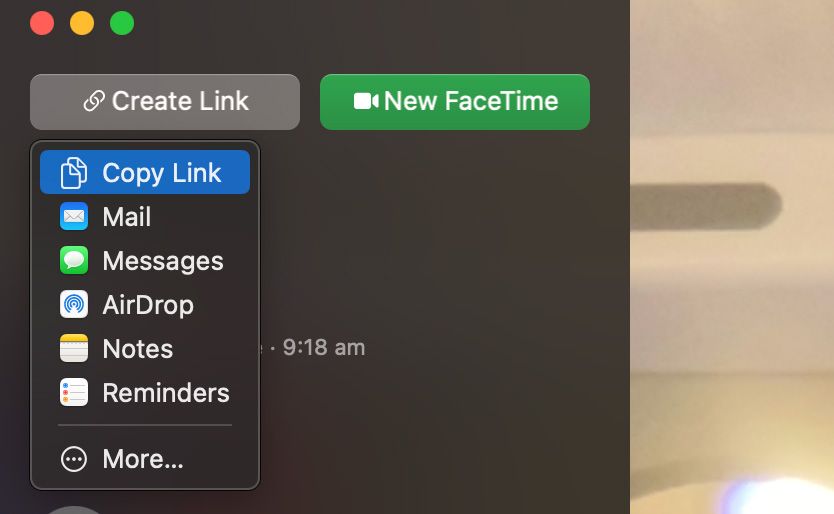 Create FaceTime Link in macOS Monterey