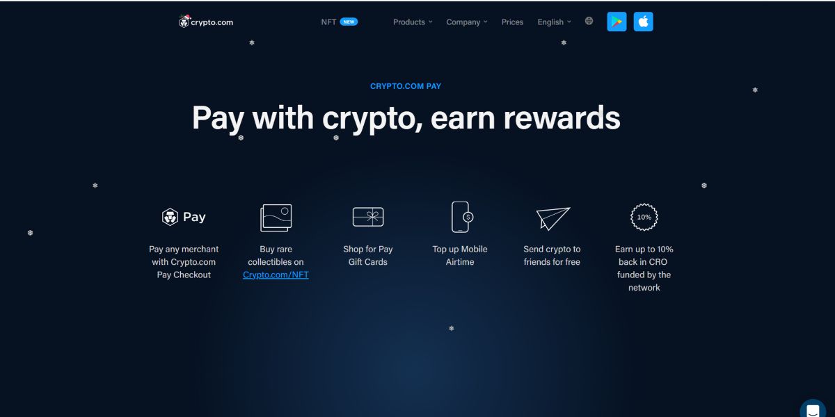 A visual of the Crypto.com Pay website 