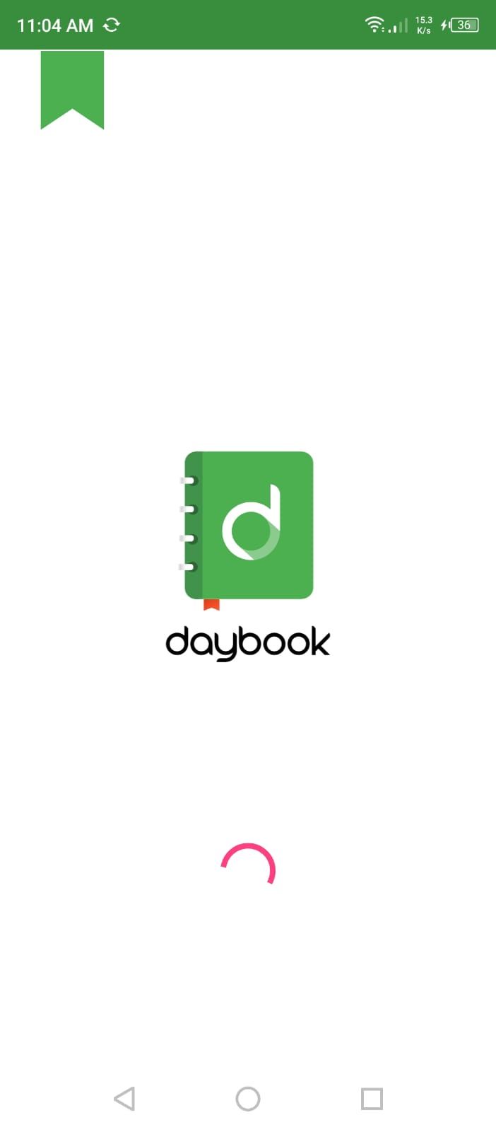 Daybook - Welcome Screen