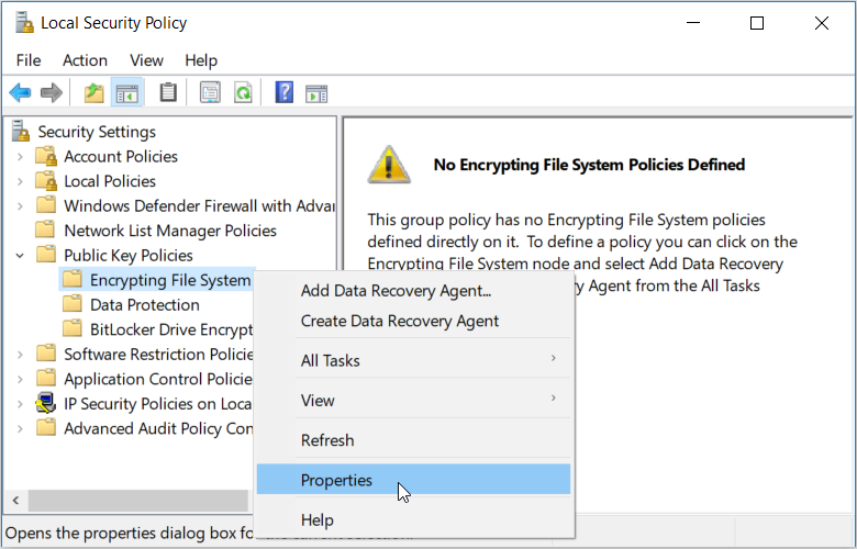 windows server encrypting file system (efs) service