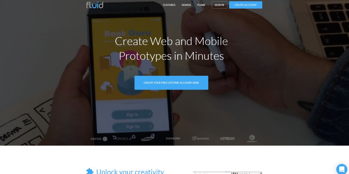 The view of the website of Fluid UI