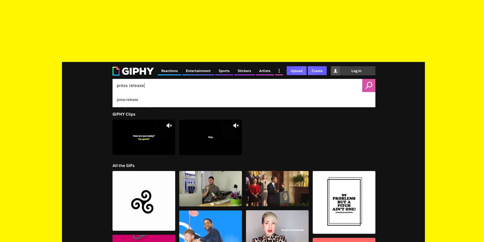 Giphy Web Screenshot