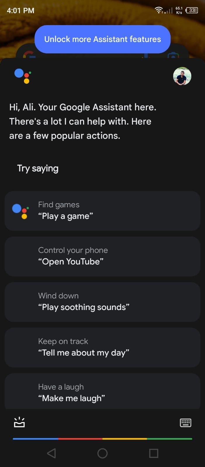 Google Assistant Command Suggestions