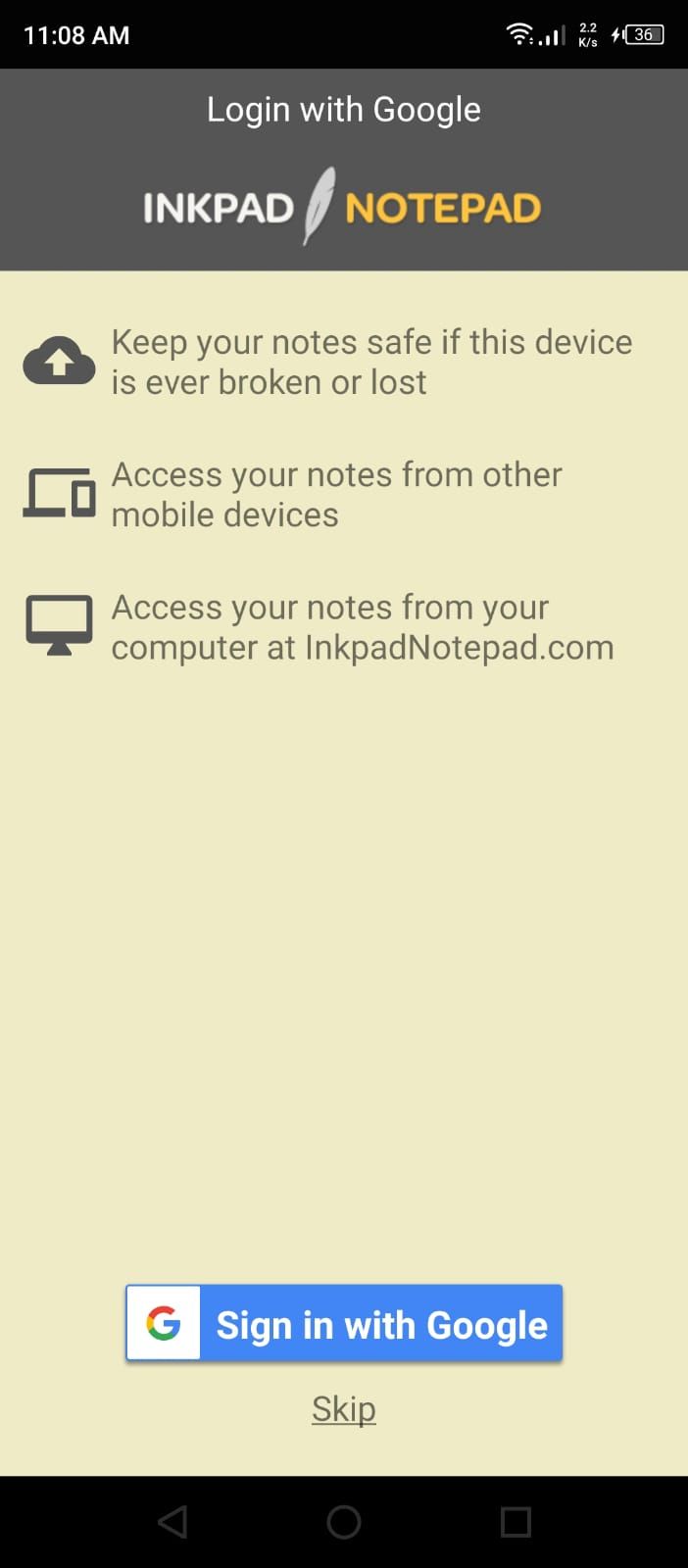 Inkpad Notepad - Get Started Page