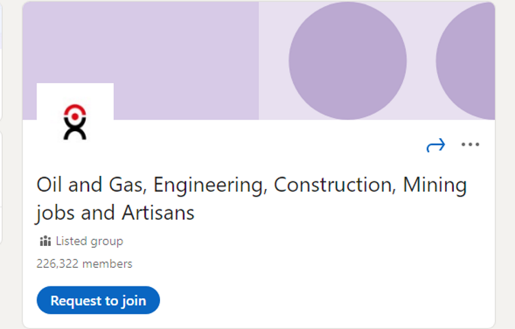 LinkedIn group Oil and Gas and others