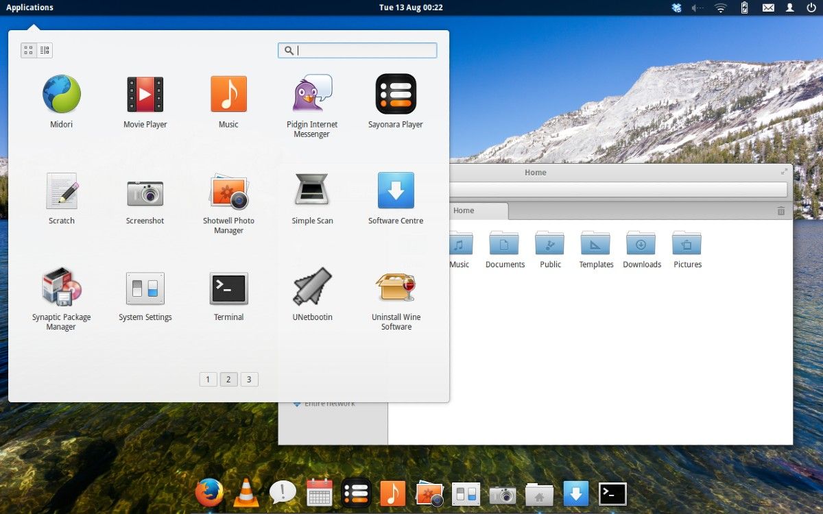 Linux Elementary OS desktop interface