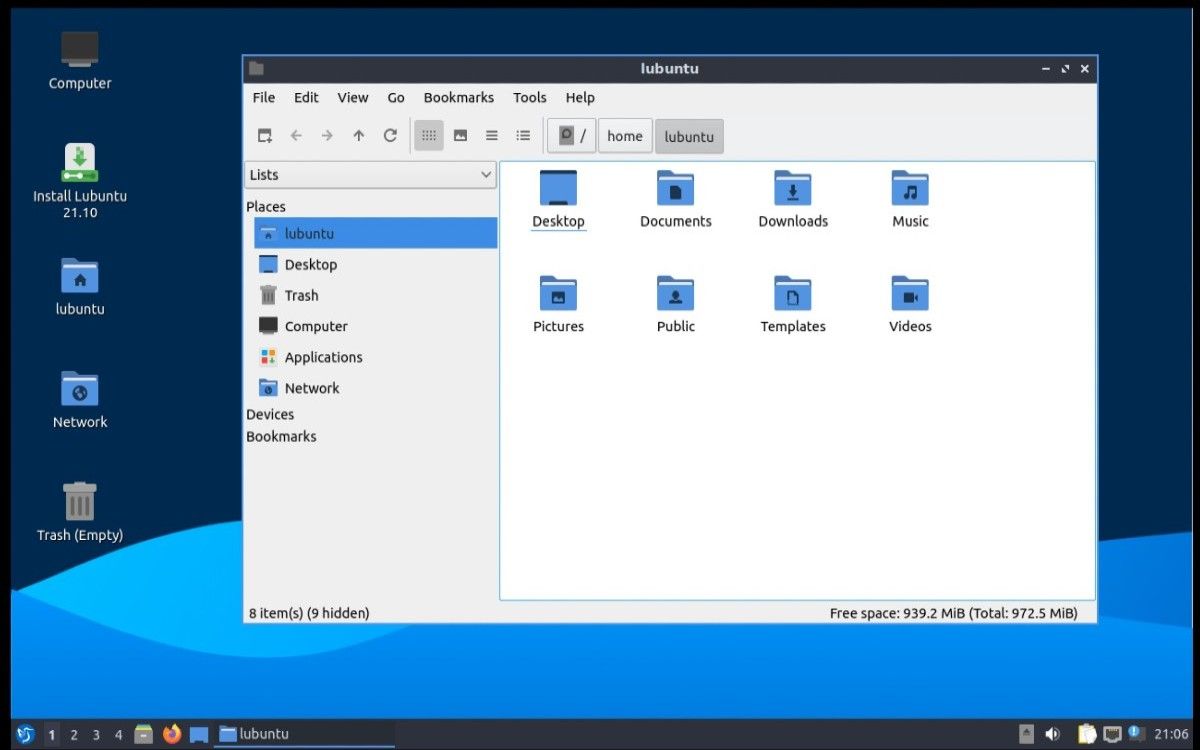 Lubuntu desktop interface