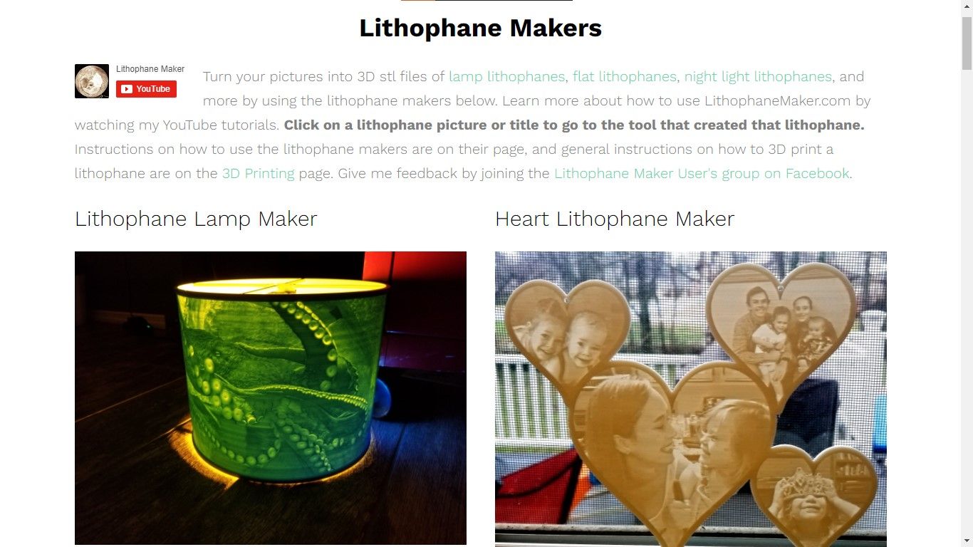 Website of Lithophane Maker 