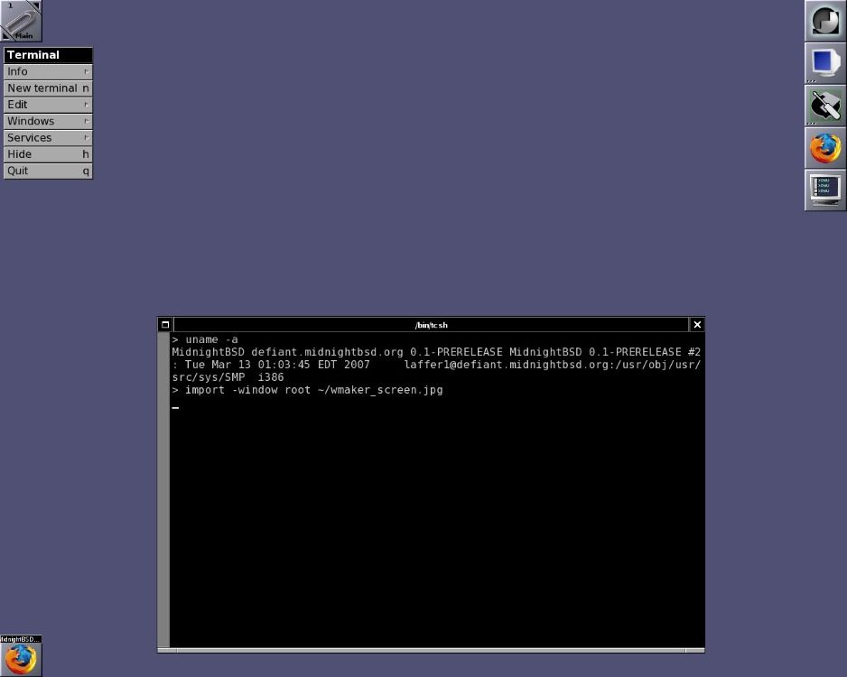 Interface de bureau MidnightBSD