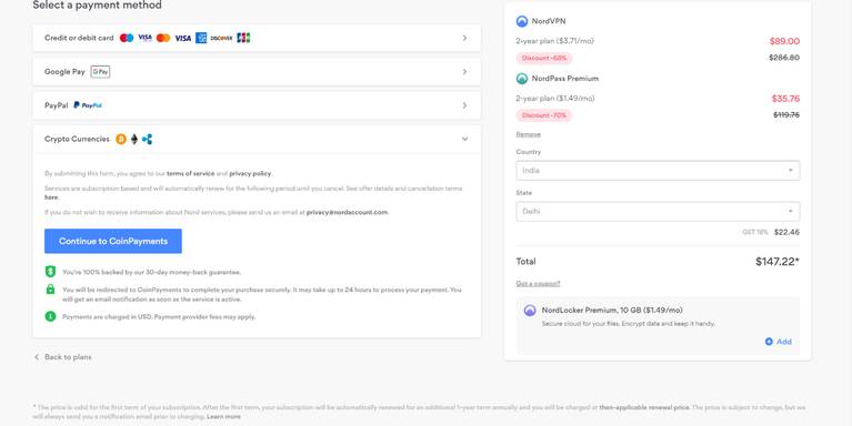 Visual dari gerobak NordVPN