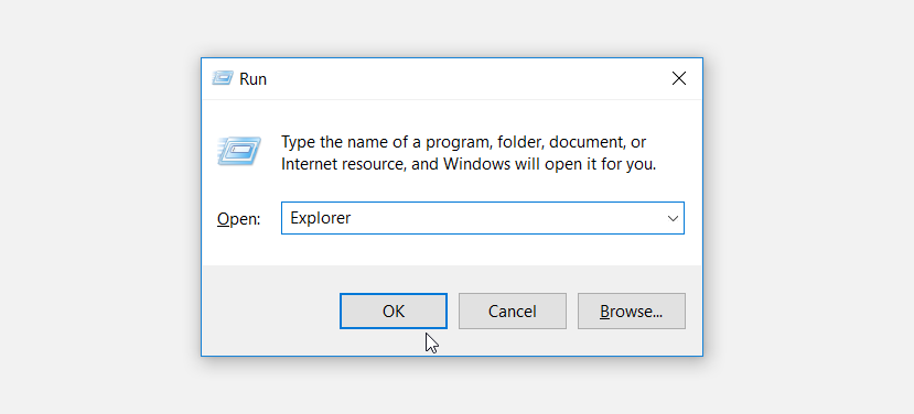 Open the Windows File Explorer using the Run Command Dialog Box