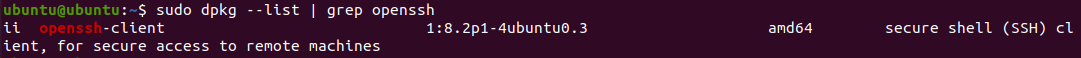 List already available OpenSSH package in Ubuntu.