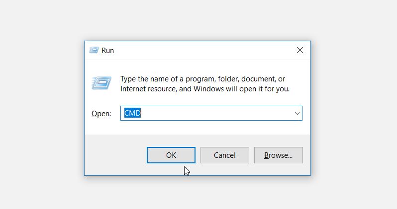 Opening the Command Prompt or PowerShell using the Run command dialog box