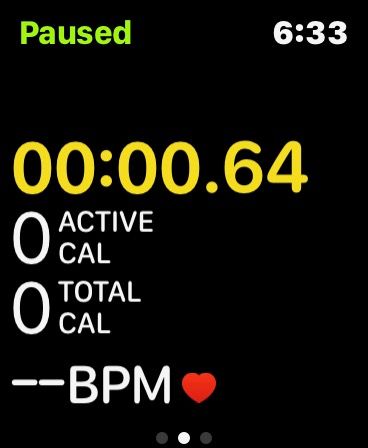 Paused Workout Apple Watch